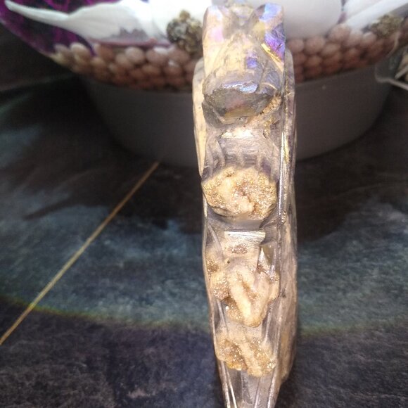 Carved figurine Unicorn made from Aura Sphalerite - Picture 3 of 4